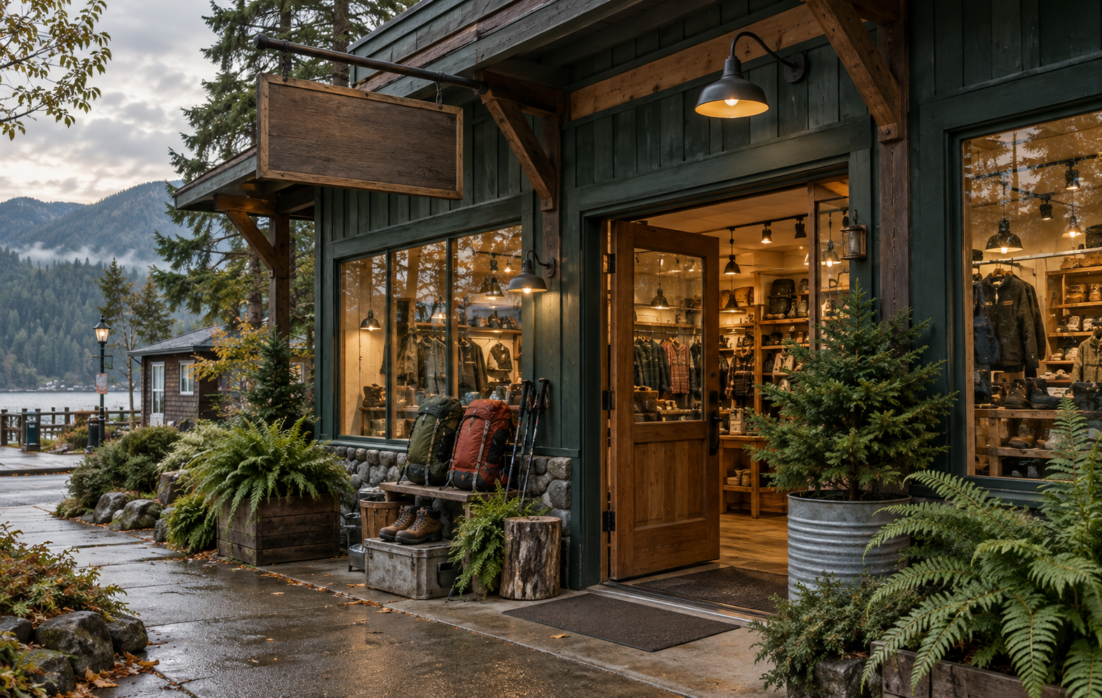 Independent outdoor shop exterior